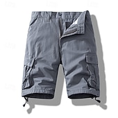 preiswerte Klassiker-Herren Cargo-Shorts Shorts Sommershorts Mehrere Taschen Klappentasche Einfach Komfort tragbar Knielang Outdoor Sport Täglich Mode Lässig Schwarz Gelb