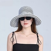 billige Hatter-solhatt for kvinner bred brem sommer upf50 uv-beskyttelsesstripe lett fottur utendørs caps