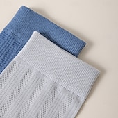 preiswerte Herren Elite Zubehör-Herren 1 Paar Socken Freizeitsocken Schwarz Weiß Farbe Einfarbig Hohl Schule Formell Hochzeit Netz Loch Dünn Sommer Frühling Herbst Ganzjahres Elegant Täglich