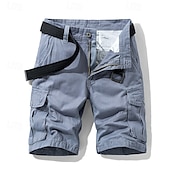 economico Classico-Per uomo Pantaloncini cargo Shorts Pantaloncini Estivi Multi-tasche Bottonato Tasca con Patta Semplice Comodità Indossabile Lunghezza al ginocchio All&#039;aperto Sport Quotidiano Moda Casual Nero Blu