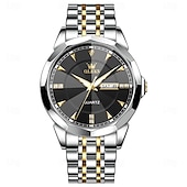 cheap Quartz Watches-OLEVS 9977 Men&#039;s Top Luxury Brand Quartz Watch, Fashion Business, Stainless Steel, Date Week, Diamond Scale, Waterproof