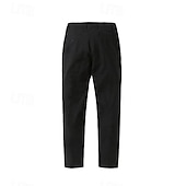 baratos Calças Elite Masculinas-Homens Calças Côr Sólida Comprimento do joelho O negócio Estilo Clássico Casual Preto Branco Sem Elasticidade