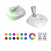 abordables Lumières de rondelle-Lot de 2 spots muraux colorés RVB à intensité variable, éclairage mural avec télécommande, batterie rechargeable USB, éclairage d&#039;ambiance réglable et couleur variable