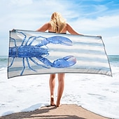 economico set di asciugamani da spiaggia-telo mare stampato, telo mare leggero e anti-sabbia ad asciugatura rapida, ideale per viaggi, piscina e uso all&#039;aperto