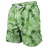 billiga Tropiska växter och blommor-Herr Kokosnötsträd Gradientfärg Tropiska växter Badshorts Boardshorts Medium Midja Hawaiisk Strandsemester Sidfickor Mesh foder Elastisk dragsko i midjan Designer Kläder
