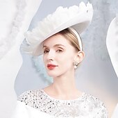 billiga Partyhatt-hattar lin fjäder bowler / cloche hatt solhatt topp hatt bröllop tefest elegant söt med fjäder huvudbonader huvudbonader