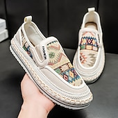 cheap Slip-On Casual Shoes-Men's Black and Red Slip-On Walking Shoes with Tribal Pattern – Comfortable and Stylish Sneakers for Casual and Outdoor Activities