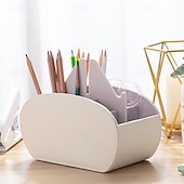 preiswerte Aufbewahrung &amp; Organisation-Fernbedienungs-Organizerbox aus PU-Leder, multifunktionaler Make-up- und Schreibtisch-Organizer, Aufbewahrungsbox für Zuhause mit Fächern für Wohnzimmer und Schlafzimmer