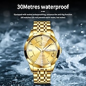 cheap Quartz Watches-OLEVS 9977 Men&#039;s Top Luxury Brand Quartz Watch, Fashion Business, Stainless Steel, Date Week, Diamond Scale, Waterproof
