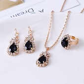 baratos Presentes-Conjunto de joias para presente para mulheres, colar elegante, brincos, anel em caixa de presente, presente perfeito para mãe, esposa, namorada, dia das mães, dia dos namorados, natal, aniversário