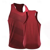 billiga Gym-toppar-Herr Linne Undertröjor Ärmlös tröja Ärmlös Rund halsringning Sommar Slät Mode Designer Semester Gata Utekväll Svart Rubinrött Blå Topp t-shirt för män