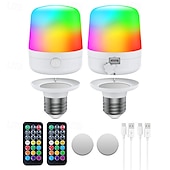 economico Luci del disco-1 pz. Lampada E27 con testa di ricarica magnetica, piccola luce notturna, telecomando staccabile, lampada da comodino, luce da parete, temporizzazione regolabile, interfaccia tipo C.