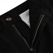 preiswerte Chinos-Herren Hose Chinos Sommerhose Freizeithose Fronttasche Einfach Komfort Atmungsaktiv Lässig Täglich Ferien Urlaub Mode Kürbis Schwarz