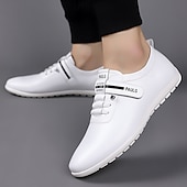 preiswerte Lässig-Weiße Slip-On-Sneaker für Herren mit Streifendesign – modische Schuhe für Freizeitausflüge und Wochenendaktivitäten