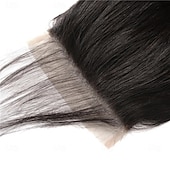 cheap Closure &amp; Frontal-6x6 Transparent Lace Closure Human Hair straight Brazilian Remy Hair Pre Plucked With Baby Hair Natural Color Hair