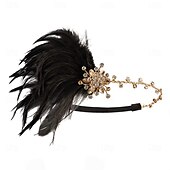 olcso Kiegészítők és még sok más-A nagy Gatsby Flapper fejpánt Gyöngyös karkötő Fülbevaló A nagy Gatsby Toll Retro Csillogó glitter Női Farsang Valentin nap Álarcos mulatság Party estélyi viselet Álarcos mulatság Fesztivál Felnőttek
