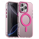 billige iPhone-etuier-Magnetisk adsorpsjonsdeksel AirTag iPhone 16/15/14/13/12 Pro Max Plus PC Metall sjokkbeskyttende bakdeksel med trådløs lading og kamerabeskyttelse
