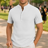 economico Camicie Popover da Uomo-Per uomo Camicia di laurea Maglietta da laureato Maglietta della classe del 2025 Maglia Senior Camicia popover Camicia Estiva Nero Bianco Rosa Blu marino Blu Manica Corta Classico Colore Solido