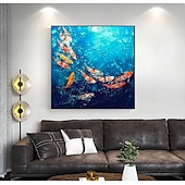 preiswerte Tiergemälde-Ölgemälde handgemalte Fischgemälde Tiergemälde handgemachte Leinwand Wandkunst Pop-Art Ölgemälde Wanddekor