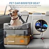 abordables Housses de siège de voiture-Siège d&#039;appoint portable pour animaux de compagnie, siège auto pour petits chiens avec 2 laisses de sécurité à clipser et sangles réglables