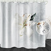 baratos Cortinas de Banho-Toalha de Chuveiro de Tecido Impermeável 180cm*180cm (70&quot;*70&quot;) com Ganchos Bonito Impresso Digital Splash d&#039;água para Decoração de Banheiro Cortinas Liner para Banheira Coberta
