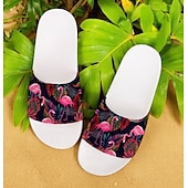 abordables Sandales de Vacances-Sandales à enfiler pour homme, motif flamant rose et motif coloré – style décontracté et amusant pour la plage, la piscine et les vacances d&#039;été