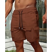 economico All&amp;#39;aperto-Per uomo Pantaloncini cargo Shorts Pantaloncini Estivi Coulisse Elastico in vita Multi-tasche Semplice Comodità Indossabile Lunghezza al ginocchio All&#039;aperto Sport Quotidiano Moda Casual Nero Marrone