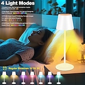 economico Luci decorative-1 lampada da scrivania in metallo RGB interamente in alluminio, con ricarica USB, per camera da letto, testiera del letto, atmosfera interna/esterna, luce touch dimmerabile, dimmerazione infinita