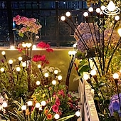 economico Luci paesaggistiche-2/4 confezioni luci lucciola solari impermeabili all&#039;aperto due modalità di luce persistente e lampeggiante 6/8/10 teste bianco caldo bianco multi colore
