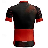 お買い得  メンズジャージ-男性用 サイクリングジャージー グラフィック 文字＆番号 半袖 バイク Tシャツ ジャージー 3つのリアポケット付き マウンテンサイクリング 速乾性 人間工学デザイン ウィッキング 高通気性 スポーツ ワインレッド ブルー オレンジ 衣類