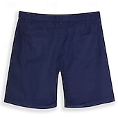 economico Classico-Per uomo Shorts Shorts di Lino Shorts eleganti Pantaloncini Estivi Shorts da Spiaggia Tasca Elastico in vita Gamba Dritta Semplice Comodità Traspirante Lunghezza al ginocchio Affari Casuale Quotidiano