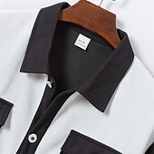 preiswerte Herrenhemd zum Knöpfen-Herren Hemd Sommerhemd Freizeithemd Strandhemd Knopfhemd Schwarz Wein Dunkelgrün Grau Kurzarm Bedruckt Revers Urlaub Hawaiianisch Bekleidung Polyester Mode Lässig Bequem Tasche