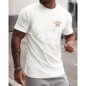 cheap Basic T shirts-Men&#039;s T Shirt Tee Short Sleeve Shirt Tee Top Short Sleeve Crew Neck Summer Letter Print Fashion Designer Basic Print Vacation Street Going out Black White Top Tee for Men