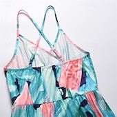 economico Abiti Floreali Stampati-Per donna Abito Midi Abito Estivo Abito Sottoveste Abito Boho Moda Moderno Quotidiano Spiaggia Weekend Vestibilità regolare Floreale Senza Maniche Scollo a V blu acqua Nero Rosa Arancione Estate