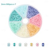 abordables kit para hacer cuentas-Juegos de cuentas esmaltadas en caja de 2 mm, kit de abalorios para hacer pulseras y accesorios de collar.