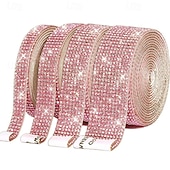 cheap Wearable Accessories-Bling Crystal Drill Rhinestone Shiny Colorful Artificial DiamondCar Sticker Handmade Diy Making Car Decoration 1yard 91cm
