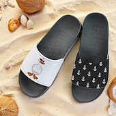 tanie Sandały wakacyjne-Męskie Pantofle Drukuj buty Druk 3D Kapcie na zewnątrz Kapcie plażowe Codzienny Styl plażowy Codzienny Plaża Polichlorek winylu Wodoodporny Wygodny Niepoślizgowy / a Czarny i biały Zielony