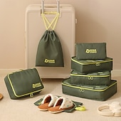 economico deposito bagagli e viaggi-Set di cubi da viaggio a compressione, 7 borse organizer per valigie, borse portaoggetti impermeabili in twill spesso per viaggi, portatili &amp;versatile