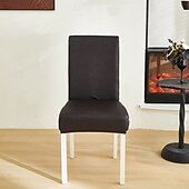 abordables Funda para silla de comedor-1/2/6 fundas elásticas para sillas de comedor y fundas antideslizantes impermeables de moda para sillas de comedor fundas simples de cuero artificial adecuadas para la decoración del hogar hotel