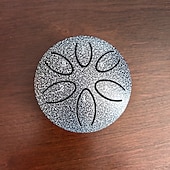 baratos Presentes-Tambor de chuva para jardim externo com protetores de dedos de 3 polegadas e 6 notas, tambor de língua de aço, mini tambor de mão à prova d&#039;água com protetores de dedos, instrumento musical de