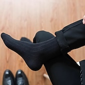 halpa miesten sukat-Miesten 5 Parit Monipakkaus Sukat Juoksusukat Vapaa-ajan sukat Musta + beige Musta Väri Argyle Loma Urheilu ja ulkoilu Päivittäin Perus Keskipaksu Kevät Syksy Muoti Vapaa-aika