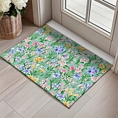 billige Dørmatter-Flerfargede Blomster Dørmatte Kjøkkenmatte Gulvmatte Antiskli Områdetepp e Olje Bevis Matte Innendørs Utendørs Matte Soveromsdekor Badmatte Inngangsmatte