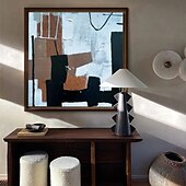preiswerte Abstrakte Gemälde-minimalistisches abstraktes Gemälde extra großes handgemaltes modernes Wandgemälde auf Leinwand große Wandkunst Ölgemälde für Schlafzimmer Wohnzimmer Gemälde
