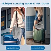 baratos Acessórios de cama-Travesseiro de Viagem Stuffable Travesseiro de Veludo para Viagem com Luggage Extra Travesseiro Stuffable com Tamanho de Pescoço Ajustável Essenciais de Viagem Travesseiro de Viagem Compactável para
