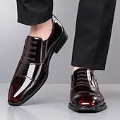 preiswerte Formell-Herrenschuhe - schwarz-weiße Lackschuhe mit Schnalle für Hochzeiten, Galas und Tanzpartys