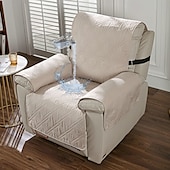 abordables Housse de fauteuil inclinable-Housse de chaise inclinable imperméable matelassée pour grande chaise inclinable, housse de siège réversible et lavable avec sangles élastiques réglables pour enfants et animaux domestiques