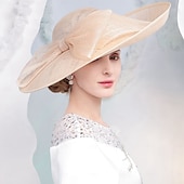 abordables Sombreros de Fiesta-Sombreros de lino, sombrero bombín o cloche, sombrero para el sol, sombrero sinamay, boda, fiesta de té, boda elegante con lazo, tocado.