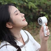 お買い得  携帯扇風機-アイス冷却プレート付きミニハンドヘルドファン、ターボ静音モーター、3段階、1800mAh USB充電式、ポータブルデスクトップ＆ポケットファン、夏の旅行オフィス屋外用