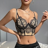 cheap Corset-Slim Fit Corset Crop Top Bustier Lace Fancy Dress Women's Halloween Carnival Party &amp; Evening Adults' Top Corset
