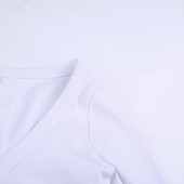 preiswerte Einfarbiges T-Shirt-Damen Bluse Einfach Modern Langarm V Ausschnitt Crop Tops Täglich Ferien Ausgehen Knöpfe Schwarz Weiß Grau Sommer